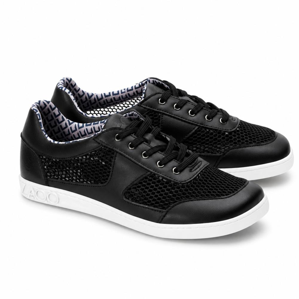 fekete nyári sneaker fehér talppal nőknek - kényelmes mezítlábas cipő meleg napokra