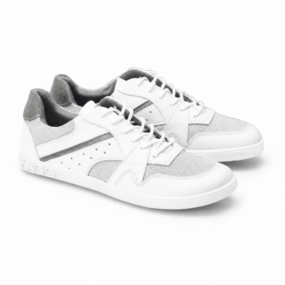 fehér sneaker mezítlábas cipők szabadidőre bőrből és mesh anyagból